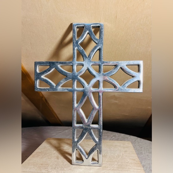 Unique Vintage Accents Vintage Pewter Metal Cross Wall Art Poshmark